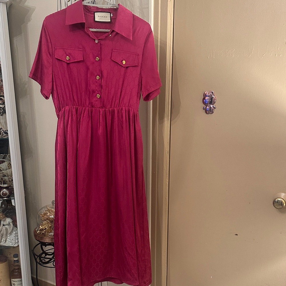 GUCCI STYLE SILK DRESS FOR FASHION GIRLS